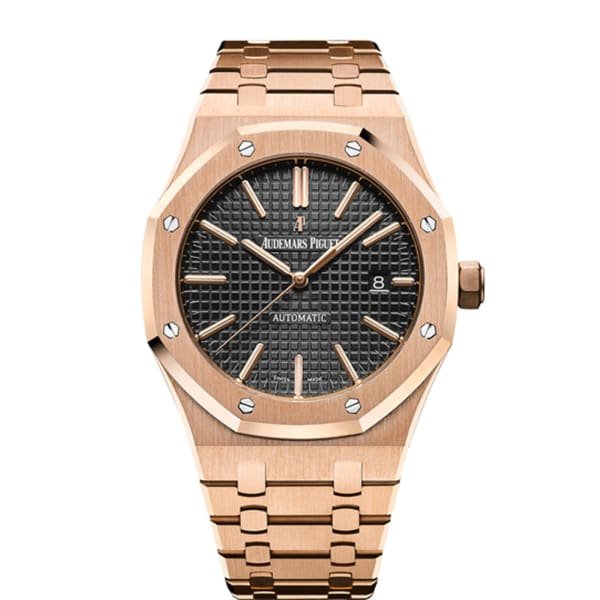 【Super Clone】Audemars Piguet Royal Oak Selfwinding with Black Dial 41mm 18k Rose Gold Watch 15400OR.OO.1220OR.01