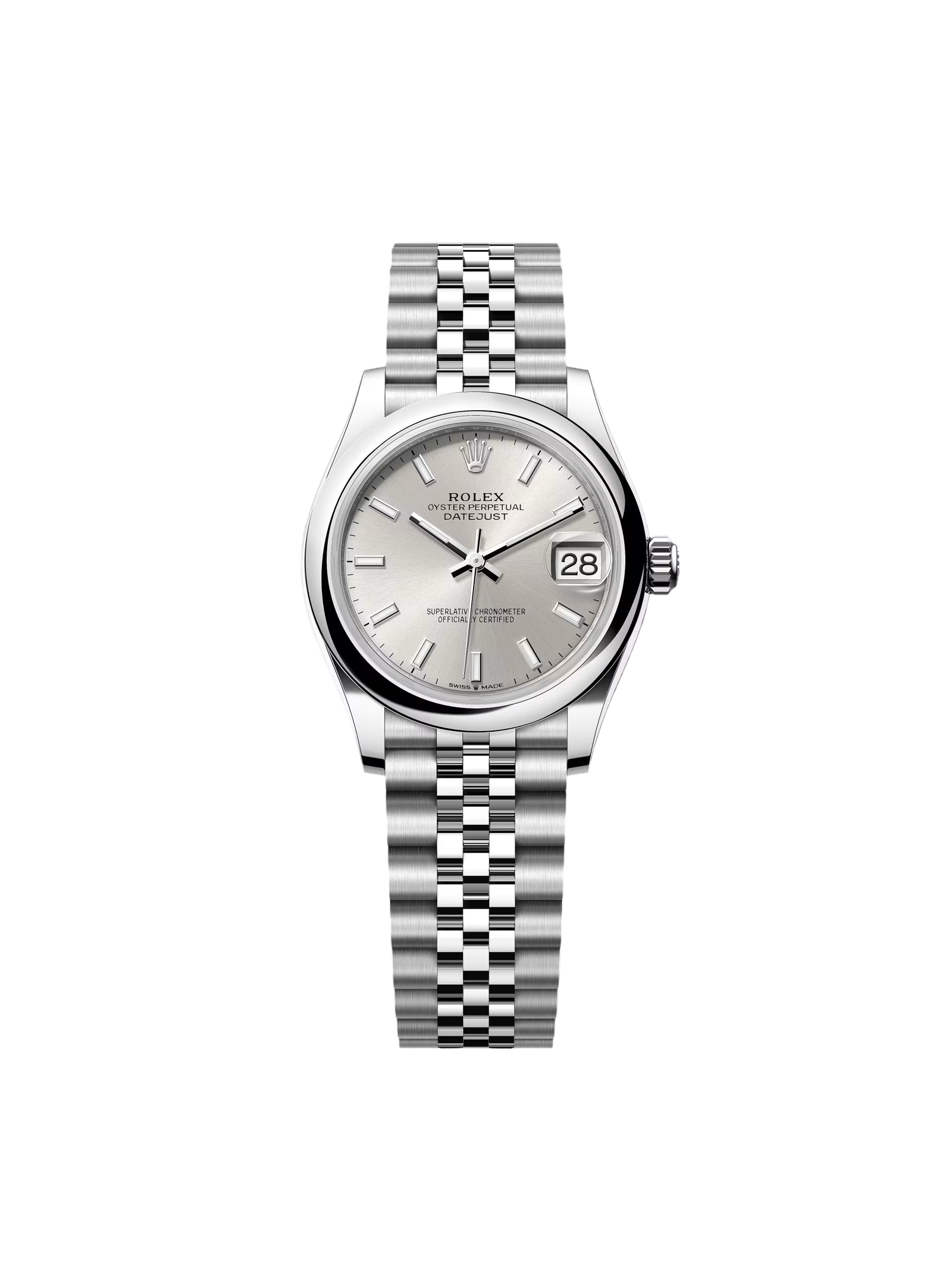 RLX Datejust m278240-0005/0006 31mm Silver Index Domed Bezel Oyster Oystersteel - Image 2