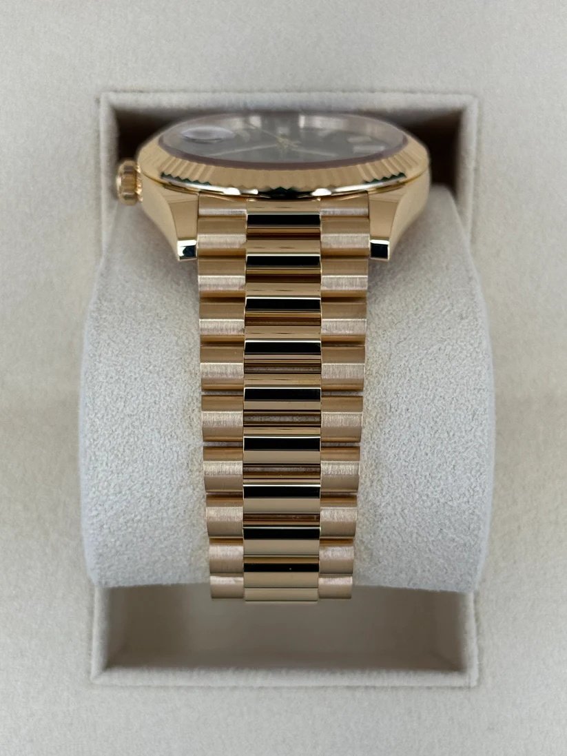 RLX Yellow Gold President Day Date 40mm Black Diamond Baguette Dial - 228238 - Image 5