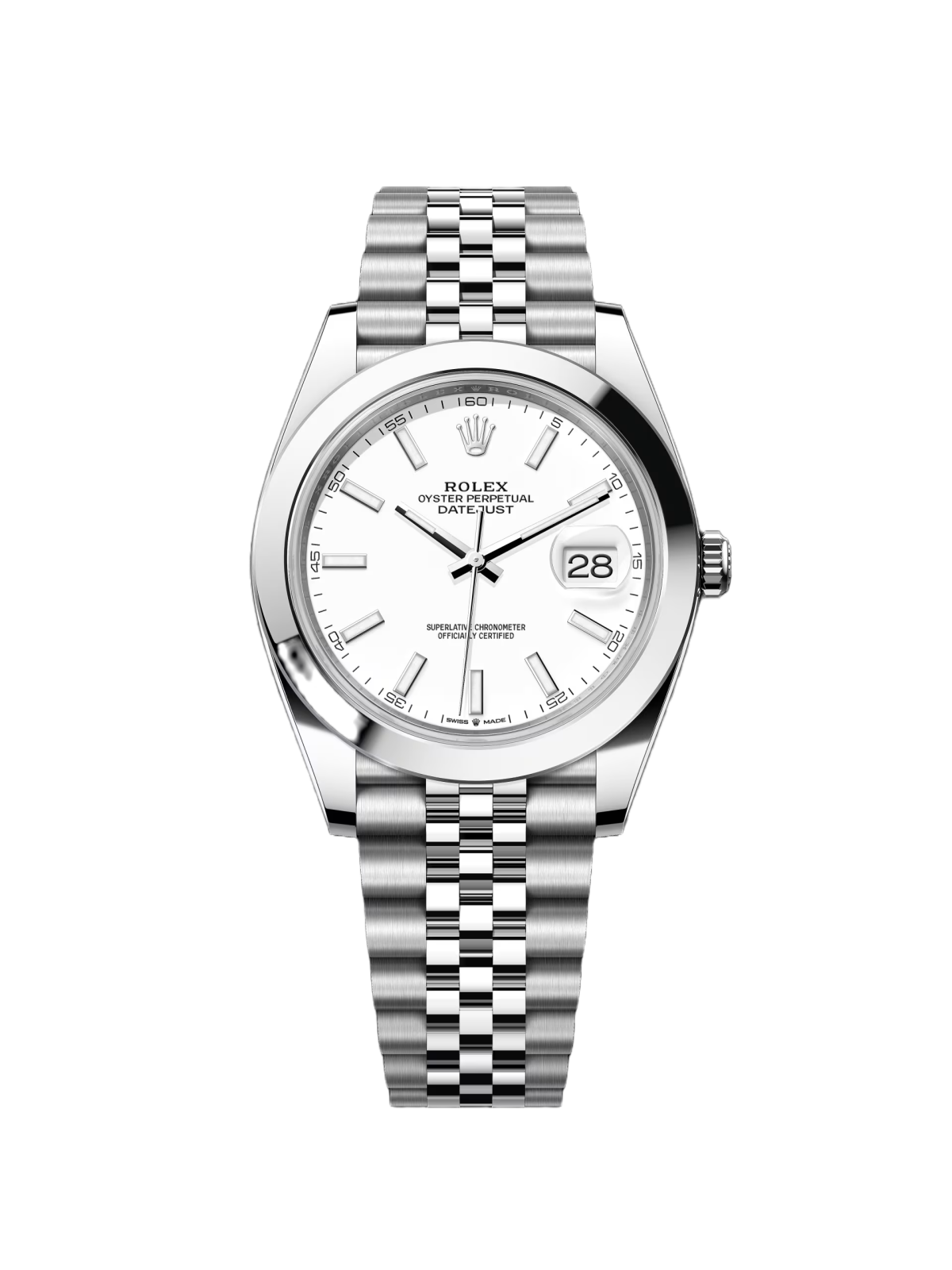 RLX Datejust 41mm 126300 White Index Oyster Stainless Steel Watch - Image 2