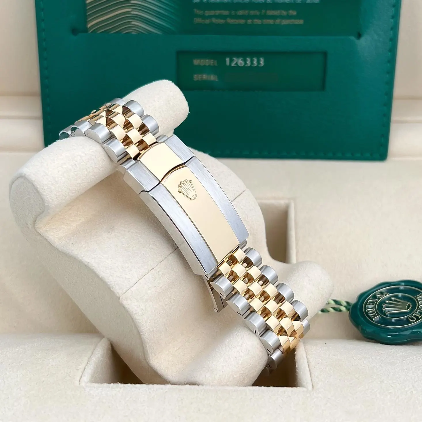 RLX Datejust 41mm 126333 Two-Tone Yellow Gold Fluted Bezel "Wimbledon" Dial Oyster - Image 9