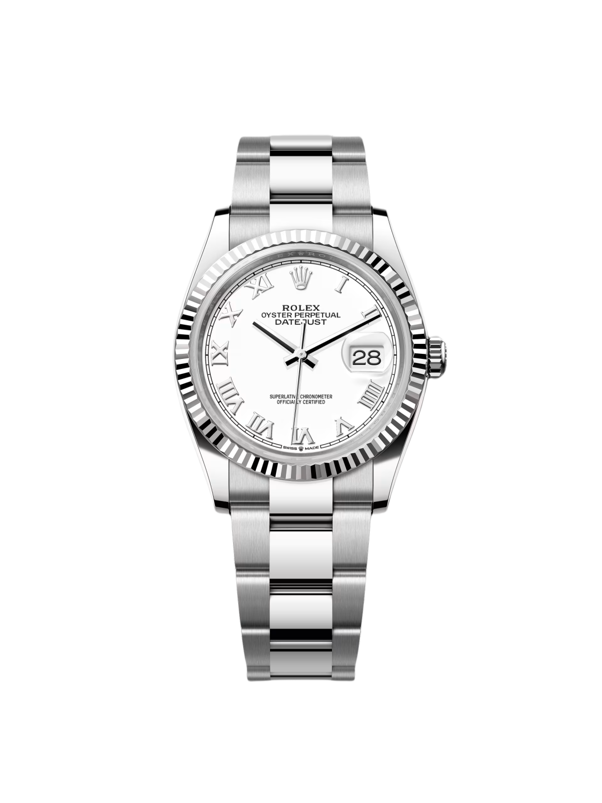 RLX Datejust 36mm 126234 White Roman Dial Oyster Stainless Steel Mens - Image 2