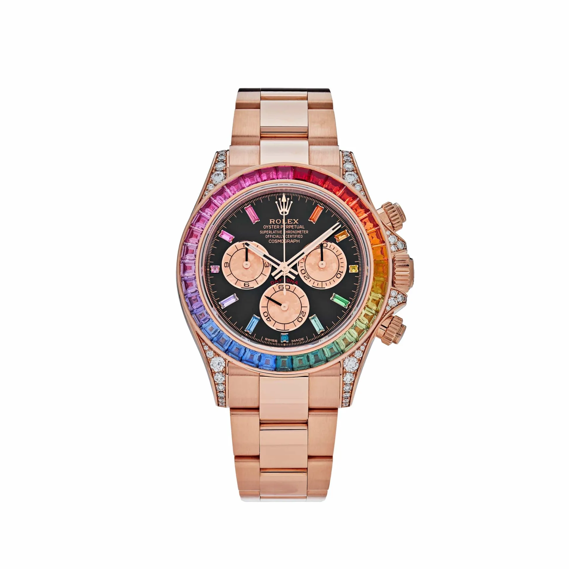 【Super Clone】RDaytona Rainbow Swiss Replica Watch | 18k Rose Gold | Ref 116595RBOW