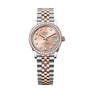 RLX Datejust m278381-0023/0024 Rose Diamond 31mm Dial Diamond-Set Bezel and Oyster Bracelet Watch