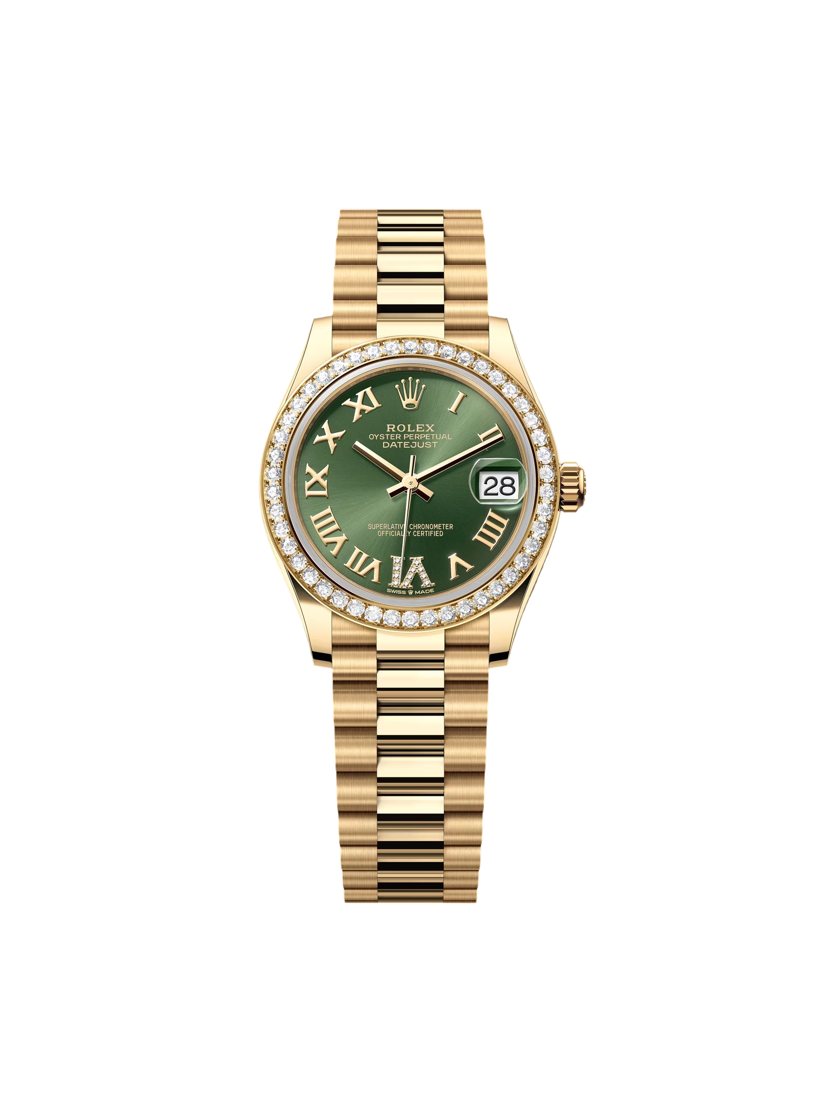 RLX Datejust m278288RBR-0024 Olive Green 31mm Dial President Bracelet Watch