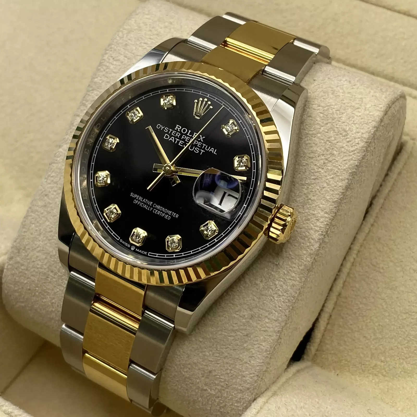 RLX Datejust 36mm 126233 Custom Black Dial Jubilee Bracelet Watch - Image 10