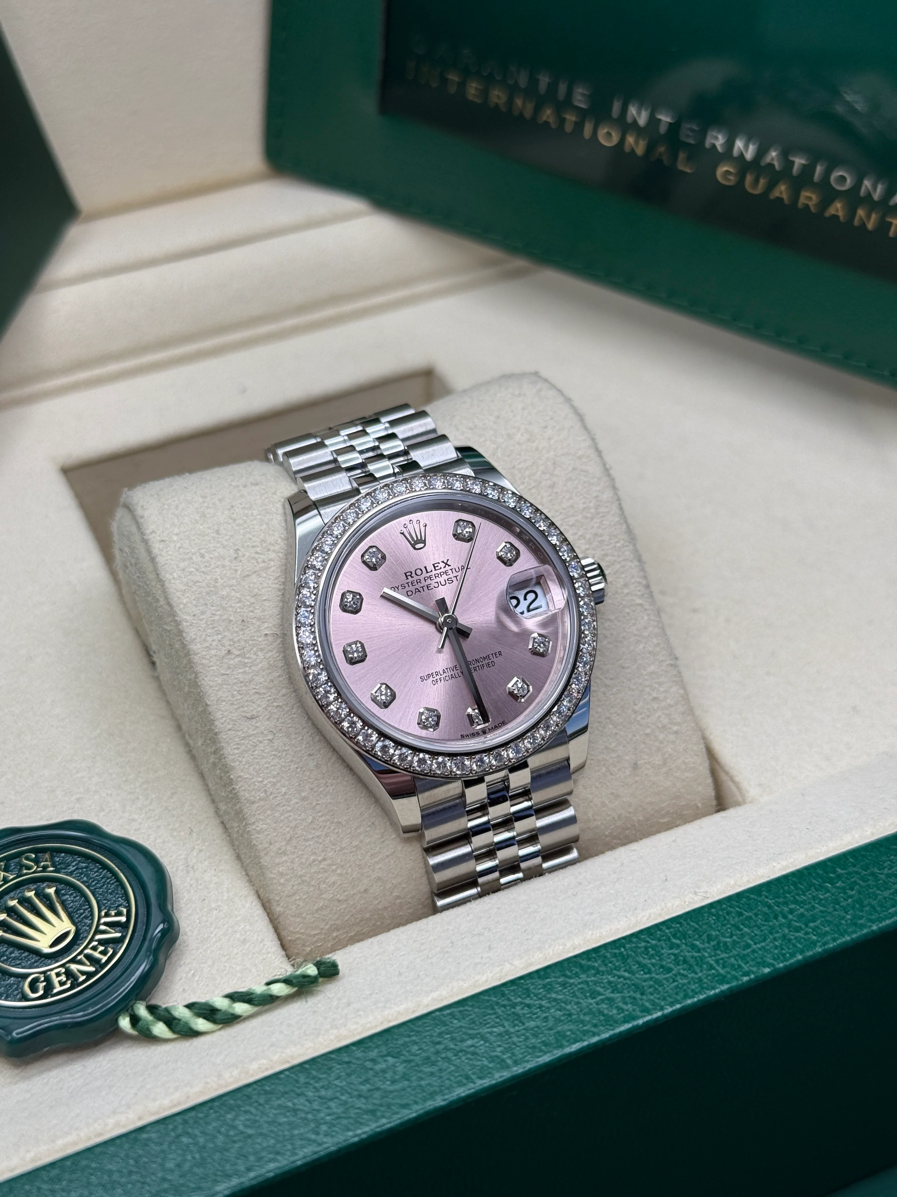RLX Datejust m278384RBR-0035/0036 Pink 31mm Dial Oyster Watch - Image 4
