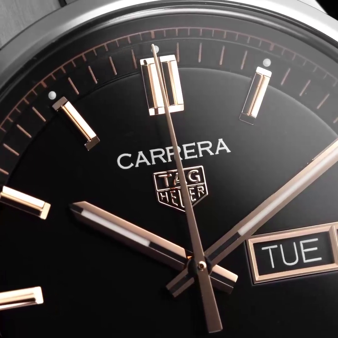 【Super Clone】TAG Heuer Carrera Day-Date 41mm Mens Watch Black WDA2111.BA0043 - Image 7