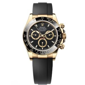 【Super Clone】Rolex Daytona Yellow Gold / Ceramic / Black / Oysterflex  m126518ln-0008