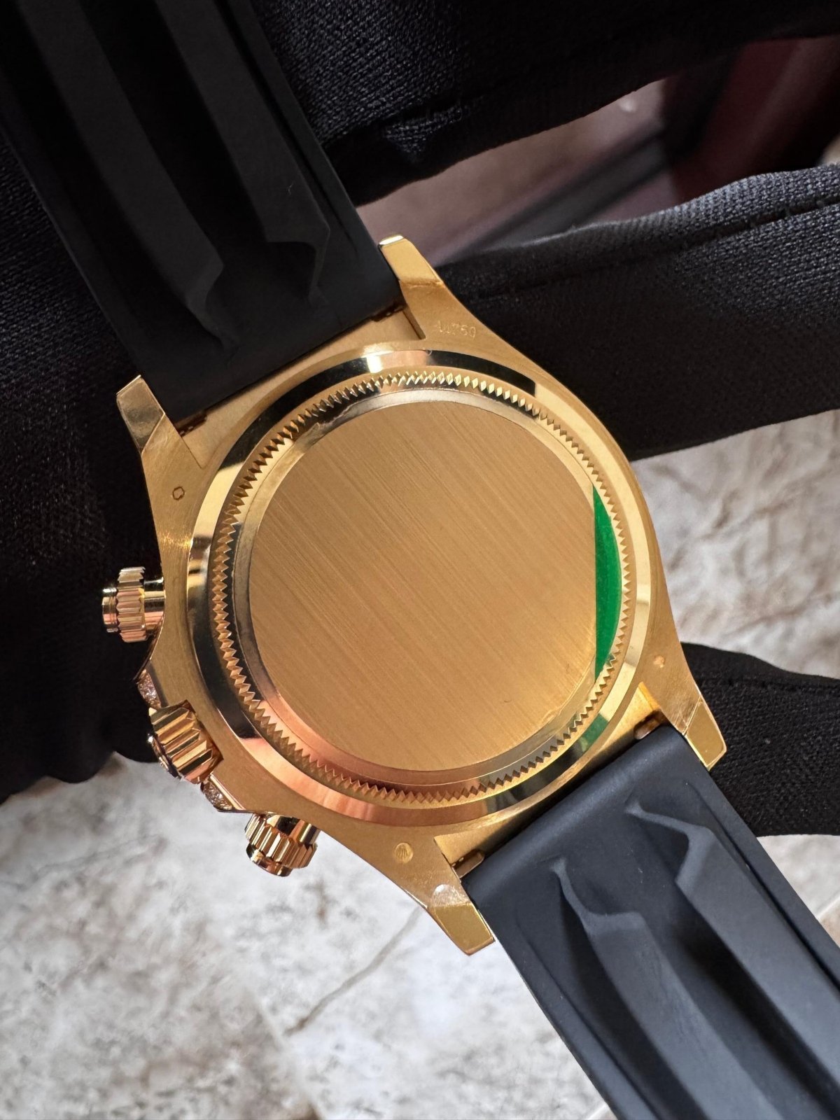 【Super Clone】Rolex Cosmograph Daytona 40mm Yellow Gold Diamond Baguette Champagne Dial Diamond Bezel Oysterflex - 126538TBR - Image 5