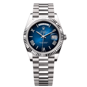 RLX Day-Date "President" 40mm White Gold Blue Roman Ombre Dial - 228239