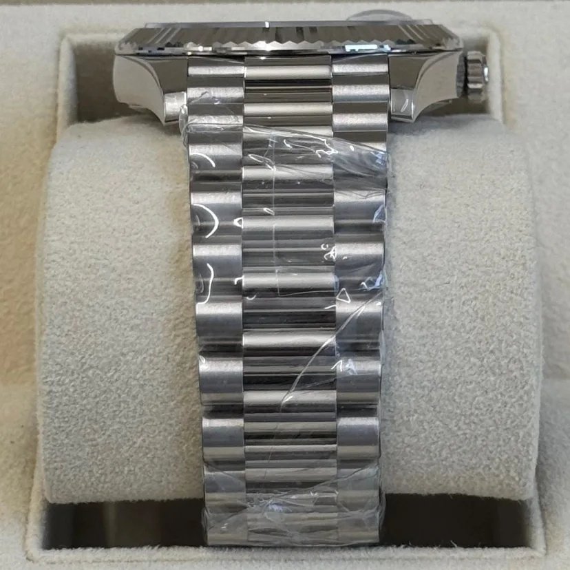 RLX Day-Date "President" 40mm Platinum Meteorite Diamond Baguette Dial - 228236 - Image 5