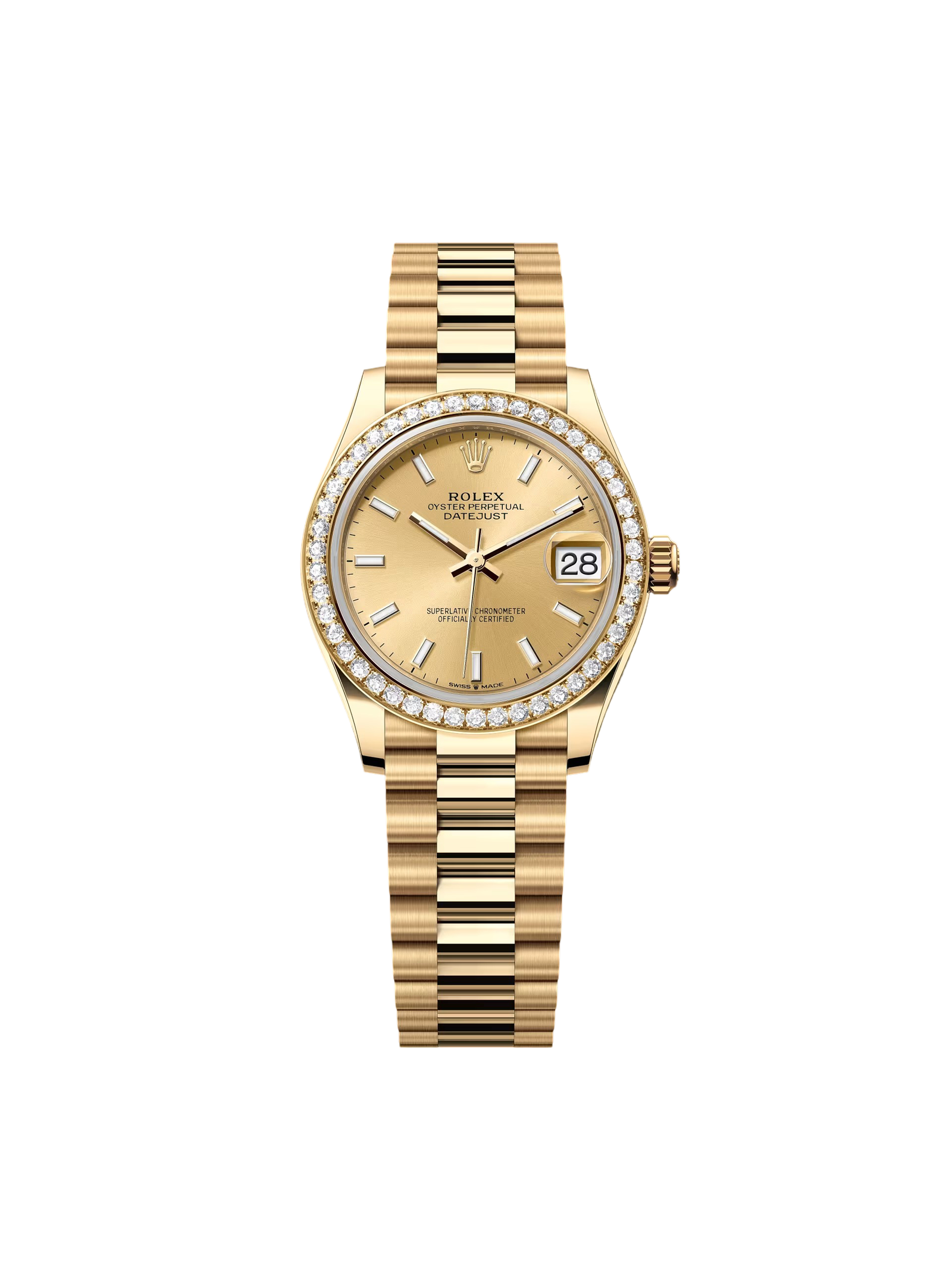 RLX Datejust m278288RBR-0022 Champagne 31mm Dial President Bracelet Watch