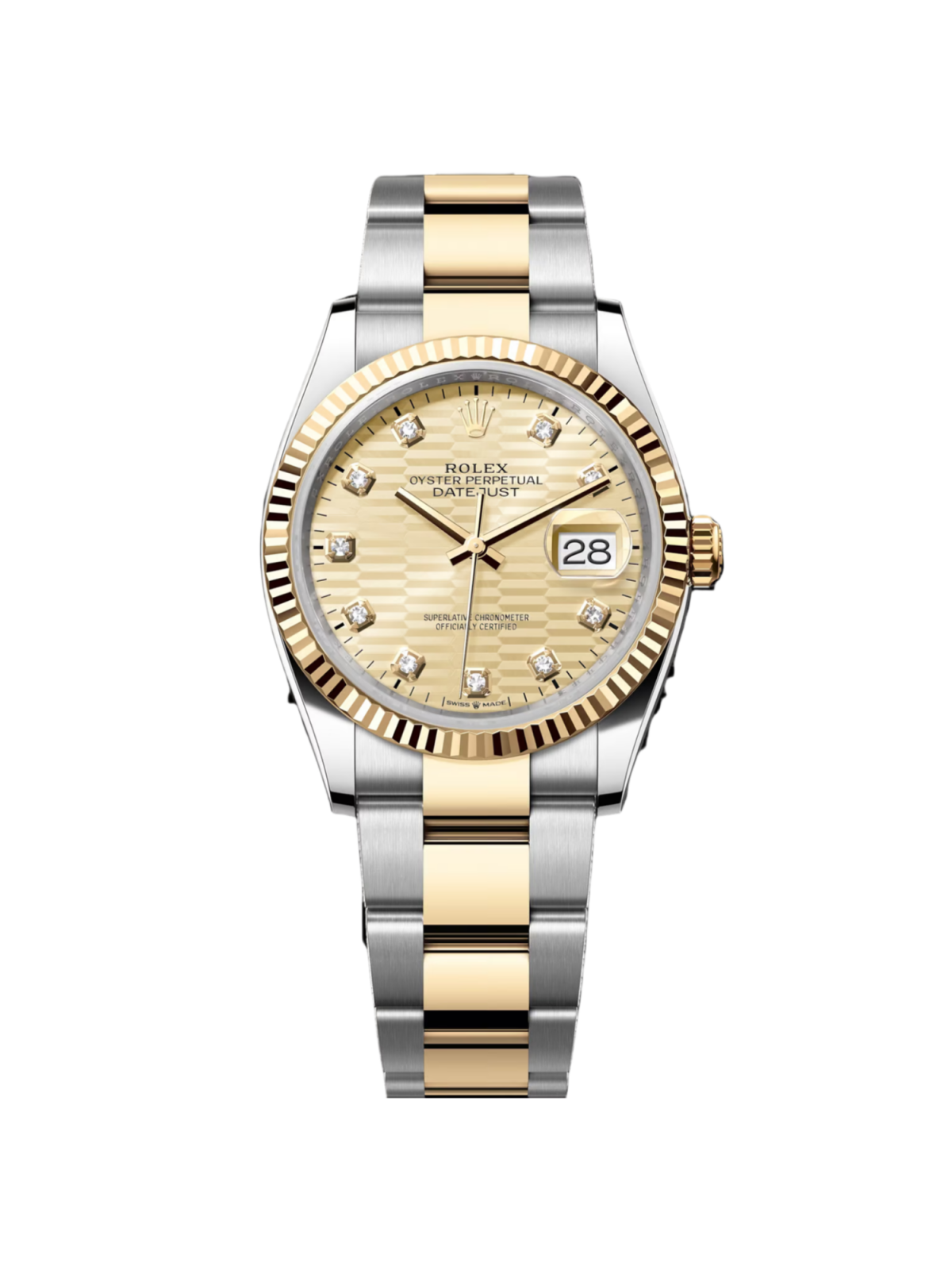 RLX Datejust 36mm 126233 Champagne Fluted Motif Diamond Dial Jubilee Bracelet - Image 2