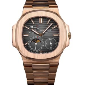 【Super Clone】Patek Philippe Nautilus Moon Phase Rose Gold Black Dial 5712 1R 001 40MM
