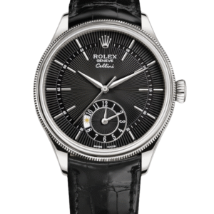 【Super Clone】Rolex Cellini Dual Time 50529 Black Dial White Gold 39mm Mens Replica Watch
